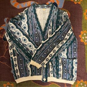 vintage funky patterned cardigan